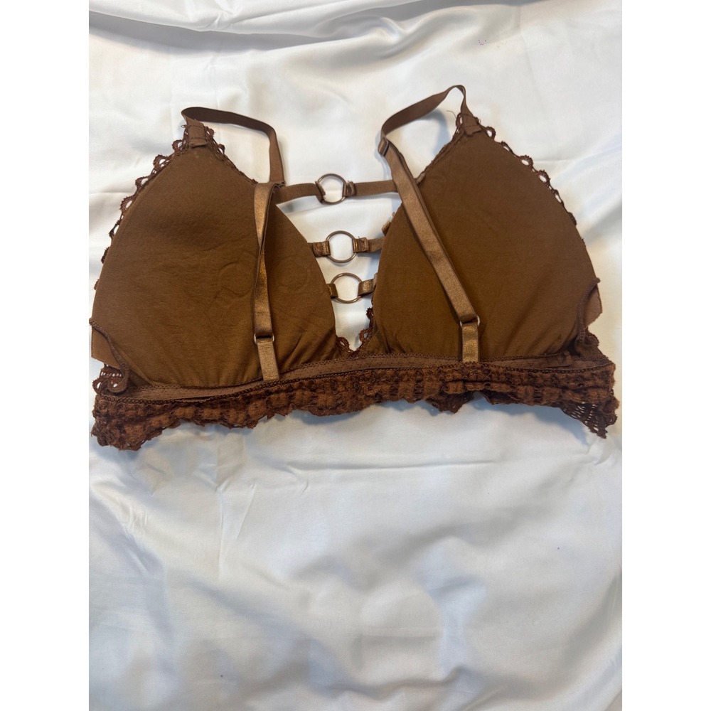 Brown Lace Strappy Ring Detail Bralette – Small - Picture 2 of 2
